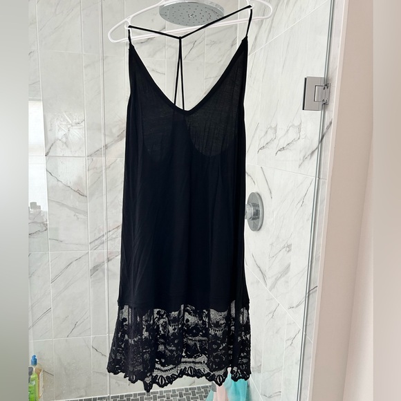 BNWOT Three Bird Nest black slip dress sz L - Picture 4 of 4